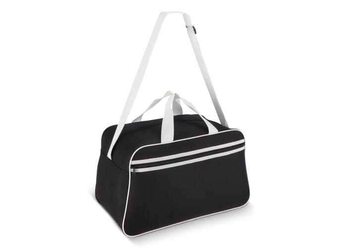 Sac de sport 30 L publicitaire en R-PET noir / blanc